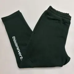 thisisneverthat スウェットパンツ 刺繍ロゴ 古着 緑 Lサイズ