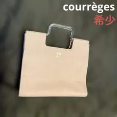 新品 タグ付 courreges 90s ハンドバッグ レッド クレージュ ロゴ