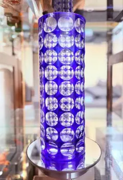 北一硝子☆クリスタル☆フラワーベース☆ブルー☆花瓶 - メルカリ