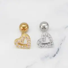 ハート ボディピアス ジルコニア サージカルステンレス