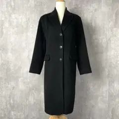 agnès b. アニエスベー アンゴラ混 ウール チェスターコート 黒 40