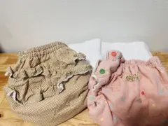 サイズ90の布おむつカバー+ニシキの輪オムツ5枚セット