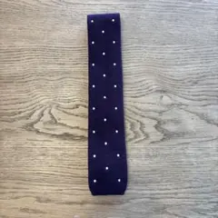 Green label relaxing 紫 ドット柄 ニットタイのサムネイル