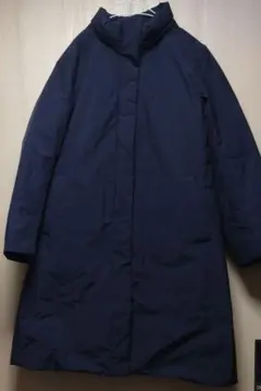 ユニクロ ハイブリッドダウンコート ネイビー Мレディース　ロング最強防寒防風