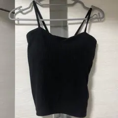 カップ付きリブキャミソール　ブラックのサムネイル