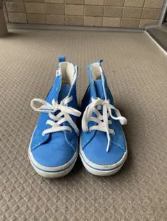 キッズVANS ブルー　ハイカットスニーカー22cm