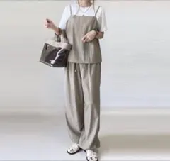 ベージュ キャミソールセットアップ M