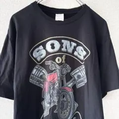 PORT&COMPANY 半袖Tシャツ バイクモチーフ イラスト メンズ M.