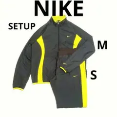 美品 ナイキ 裏起毛 ウインドブレーカー セットアップ グレー×イエロー