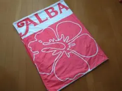 でかっハイビスカス柄＆ロゴ仕様×ピンク・白☆ブランケット【150×200cm】