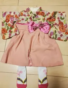 七五三に✨スウィートマミー　袴　ロンパース 　花の舞　50～70cm