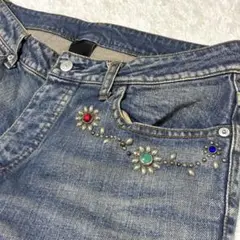 ★美品★AKM×HTC、STUDS 5POCKET コラボデニム サイズL