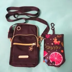 スマホ ショルダーバッグ フルーツ柄エコバッグ