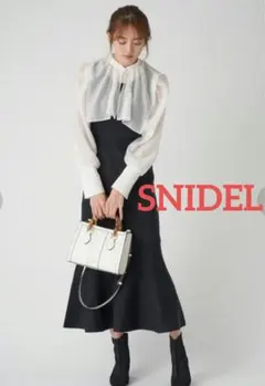 SNIDEL スナイデル◆スクエアカラードッキングニットワンピース◆黒