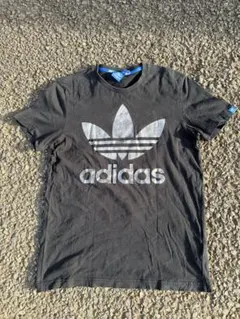 adidas トレフォイル ロゴT ブラック L フェード 雰囲気系 90s