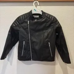 H&M キッズ フェイクレザー ライダースジャケット 120cm