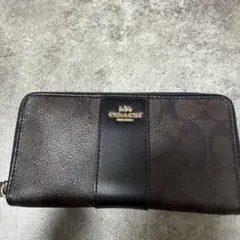 COACH レザー長財布 ブラウン/ブラック