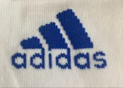 adidas CLIMACOOLサッカーソックス白・青ロゴ25cm-27cm