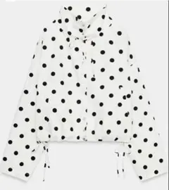 zara ドット柄 ブルゾン ホワイト