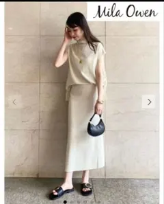 美品★Mila Owen ベージュ スカートセットアップ★1サイズ