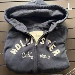 ホリスター　フルジップパーカー　ネイビー　内側フリース　Lサイズ