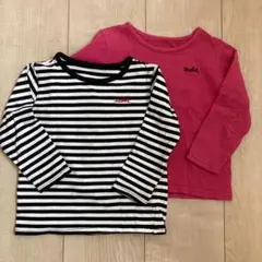 xガール長袖カットソー 2点セット ピンクとストライプ