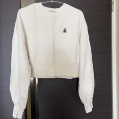 NICE CLAUP ベア刺繍 スウェット ホワイト Fサイズのサムネイル