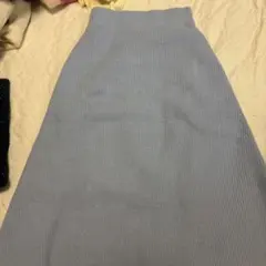 mila owen 水色　Aラインニットスカート