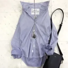 美品♪フランク&アイリーン　バリー　ストライプ　スキッパーシャツ　長袖　コットン