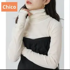Chico ベロアシアータートルトップス