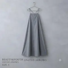 BEAUTY&YOUTHナイロンキャミソールロングワンピース グレーS 涼しげ夏