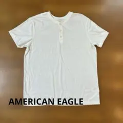 【美品】アメリカンイーグル 半袖ヘンリーネックTシャツ 白 Lのサムネイル