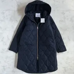 タグ付 エマテイラー 美シルエット3wayキルティングフードコート ネイビー34