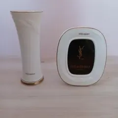 YVES SAINT LAURENT 花瓶 フラワーベース 白 金彩 - メルカリ
