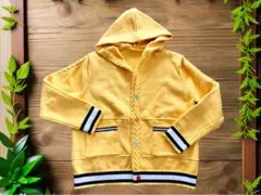 レディースパーカー ニット 黄色 イエロー フード付き