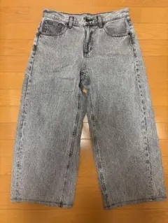 週末限定価格GU ケミカルウォッシュ ワイドクロップドパンツのサムネイル