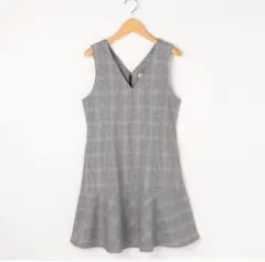 未使用　メゾピアノジュニア　グレンチェックジャンスカ　ノースリーブワンピースL