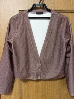 JEANASIS グリッターカーディガン ブラウン