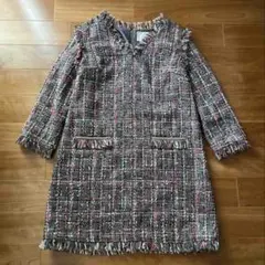 chestyツイードフリンジワンピース
