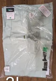 7③新品　作業着ズボン（ミドリ安全）　3L・グリーンのサムネイル