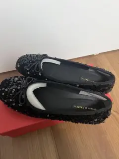 新品未使用＊オリエンタルトラフィック＊スパンコールスクエアトゥバレエシューズ