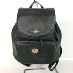 COACH コーチ リュック レザー ブラック ゴールド金具 レディース バック