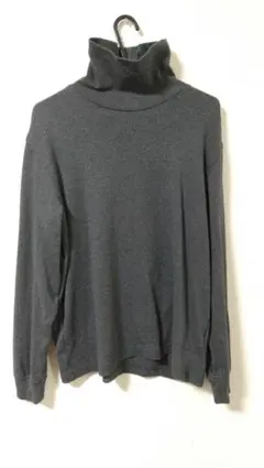 ランズエンド スーピマコットンタートルネック メンズ Mサイズ グレー