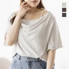 クレット CLETTEオリジナル フェイクレイヤードドレープカットソーのサムネイル