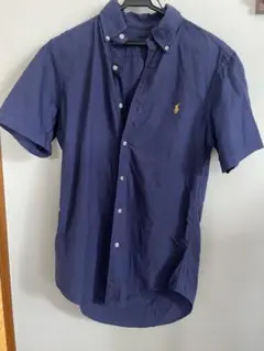 RALPH LAUREN 半袖 Tシャツ 青 襟付き XS 丈長め メンズ