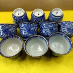 有田焼　伊万里焼　古伊万里　雲鳳凰文　蕎麦猪口　湯呑み　10客セットのサムネイル