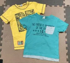 黄色　緑　半袖Tシャツ2枚セット　110㎝