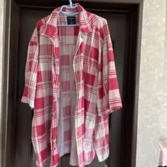 TRUST 赤白チェックネルシャツ 4X