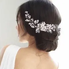 ヘッドドレス　ウェディング　発表会　演奏会　髪飾り　アクセサリー　結婚　シルバー