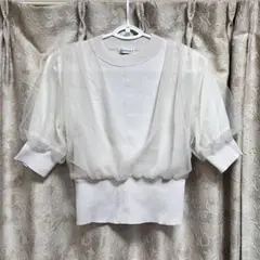 INGNI レース　トップス　アイボリー　オフホワイト　白　半袖のサムネイル